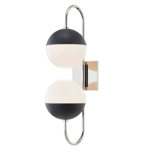 Mitzi Renee 2 Light Wall Sconce Model: H344102B-AGB/BK