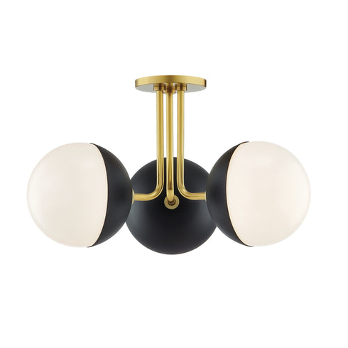 Mitzi Renee 3 Light Semi Flush Model: H344603-AGB/BK