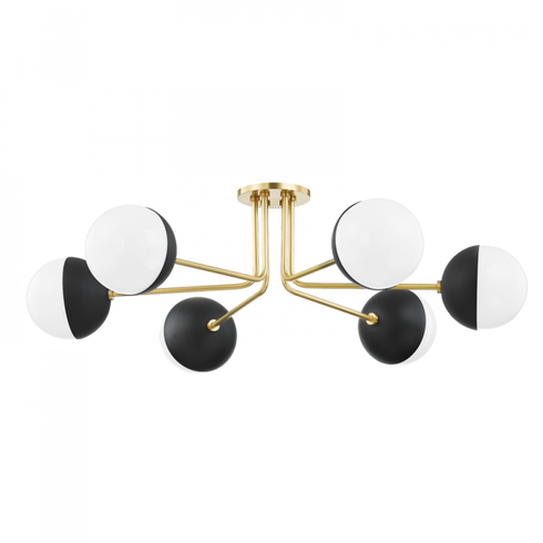 Mitzi Renee 6 Light Semi Flush Mount Model: H344606-AGB/BK