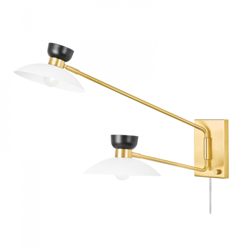 Mitzi Whitley 2 Light Wall Sconce Plug In Model: HL481202-PN