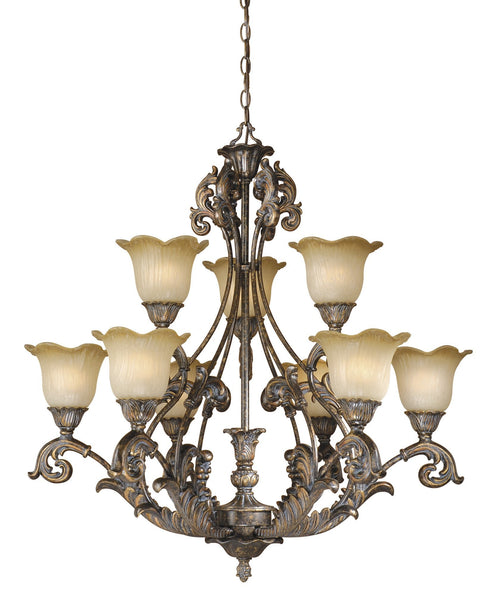 MT-CHU009AR Vaxcel Monte Carlo 9L Chandelier Aged Bronze