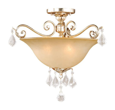 NC-CFU190GW Vaxcel Newcastle 19" Semi-Flush Mount Gilded White Golf