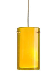 Opal/yellow Cylinder Glass Pendant