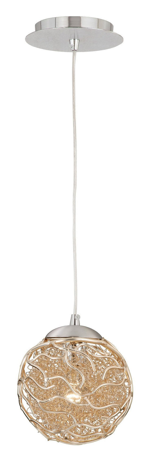 P0010 Vaxcel Milano 7" Champagne Pendant Satin Nickel
