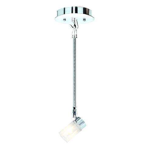 P161-1-CM Chrome Mini-Pendant with Ribbed Glass Shade
