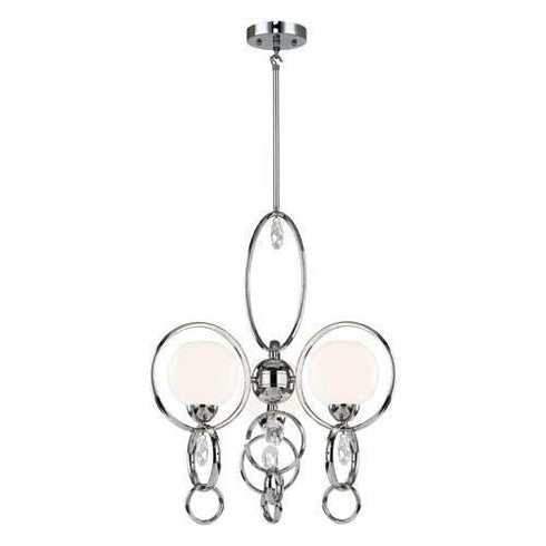 P300-3-S-CM 3-Light Geometric Chandelier with 5" Metal Rings