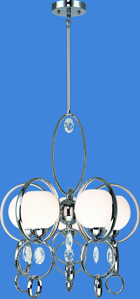 P300-5-S-CM 5-Light Geometric Chandelier with 5" Metal Rings