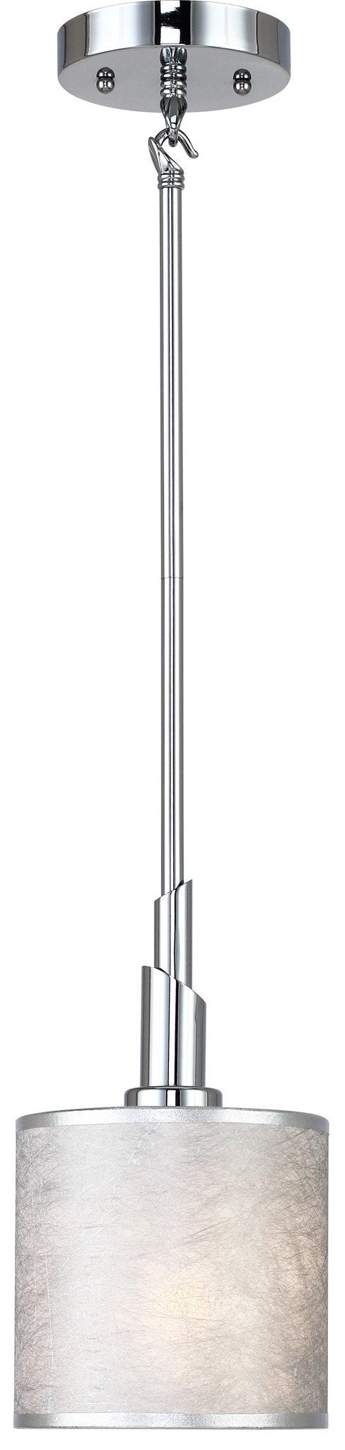 P303-1-CM Chrome Mini-Pendant with Chrome Rimmed Shade