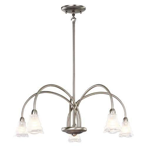 P313-5-SCH 5-Light Downlight Chandelier with Rippled Glass