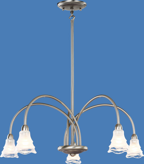 P313-5-SCH 5-Light Downlight Chandelier with Rippled Glass