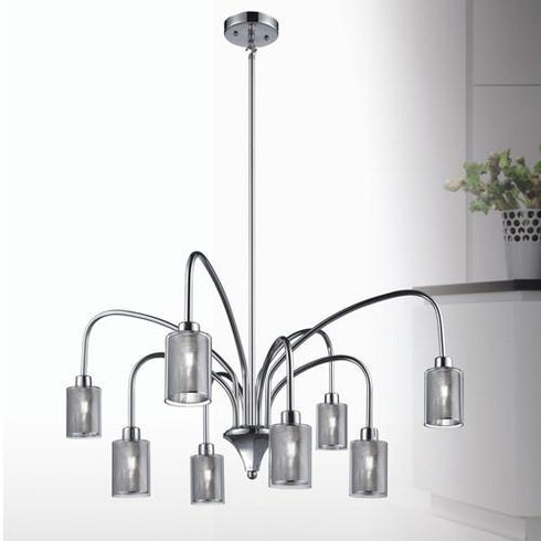 P319-8-CM 8-Light Chandelier with Nested Glass Shades
