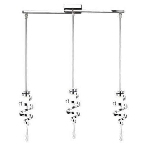 P326-3-CM 3-Light Pendant Track Light with Metal Swirl