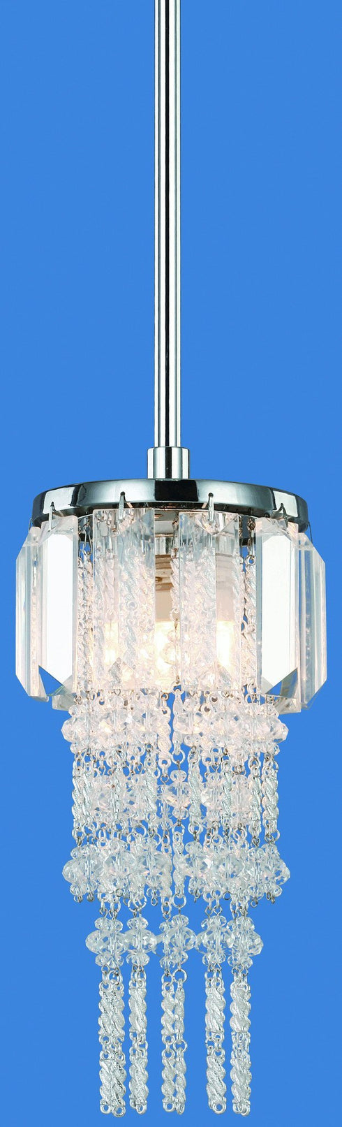 P327-1-CM Chrome Mini-Pendant with Clear Crystal Accents