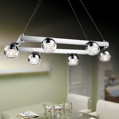 P340-6-CM 6-Light Modern Chrome Pendant Track Light