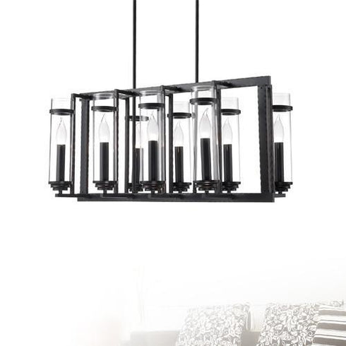 P341-8-193 8-Light Dark Bronze Candle Style Pendant Chandelier