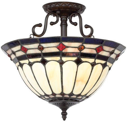 PC605-14-158 Hamilton Collection Tiffany Semi-Flush Ceiling Light