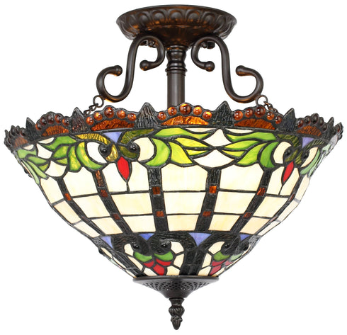 PC607-14-158 Cambridge Collection Tiffany Semi-Flush Ceiling Light
