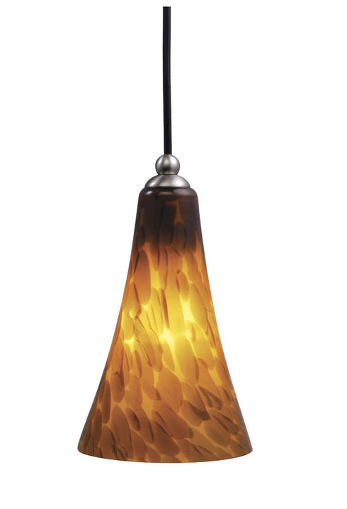 PD30128SN Vaxcel Milano 5" Mini Pendant Satin Nickel w/Umbra Glass