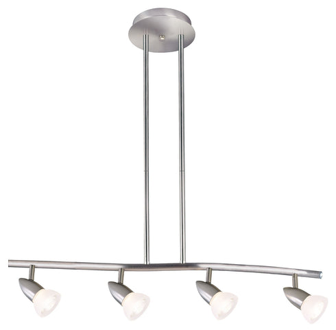 PK44-4-SCH 4-Light Satin Chrome Halogen Pendant Track Chandelier