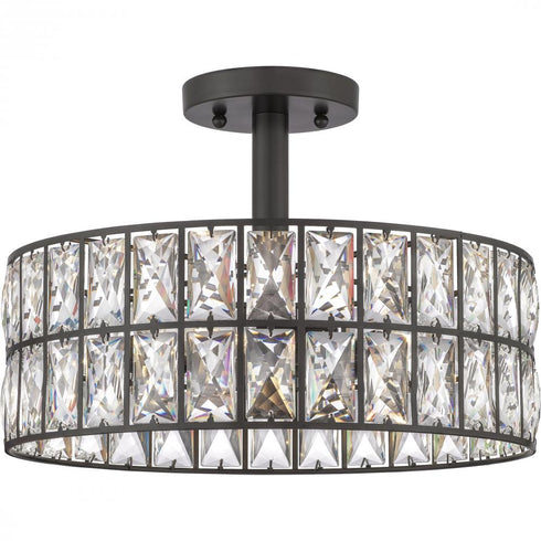 Quoizel 3 Light Coffman Semi Flush Mount Model: QF4046WT