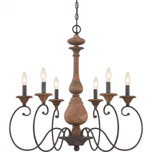 Quoizel 6 Light Auburn Chandelier Model: ABN5006RK