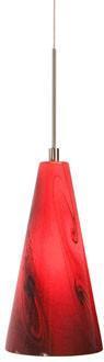 Red Swirl Glass Cone Shaped Mini Pendant