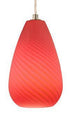 Red Swirl Striped Glass Mini Pendant