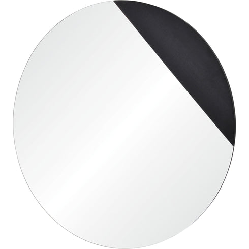 Renwil Aver Round Mirror With A Black Veneer Frame Model: MT2255