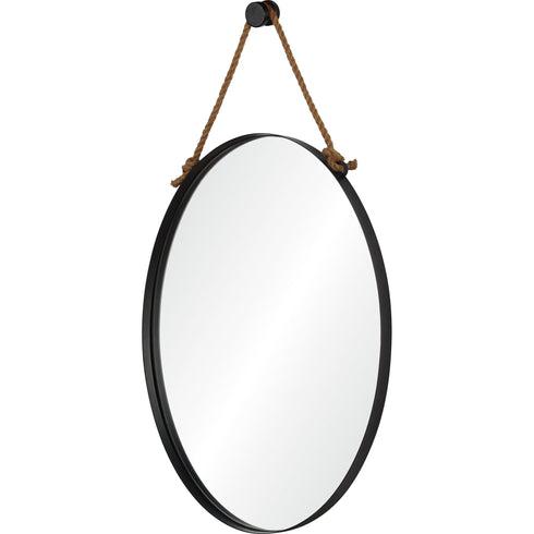 Renwil Parbuckle Oval Mirror With A Matte Black Model: MT2365