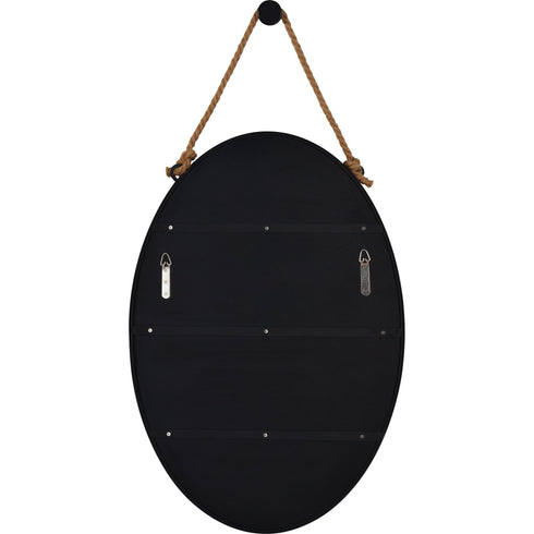 Renwil Parbuckle Oval Mirror With A Matte Black Model: MT2365