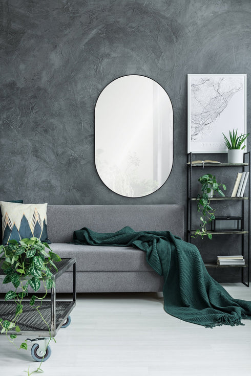 Renwil Webster Oval Mirror With A Black Frame Model: MT2394