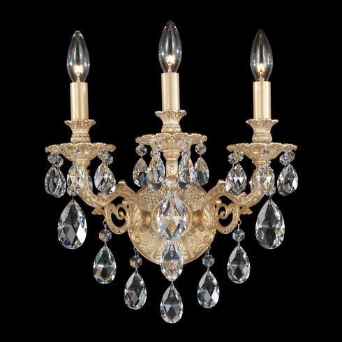 Schonbek Milano 3 Light Crystal Wall Sconce