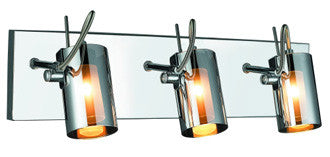 Silhouette Collection Three Light Contemporary Chrome Wall Fixture