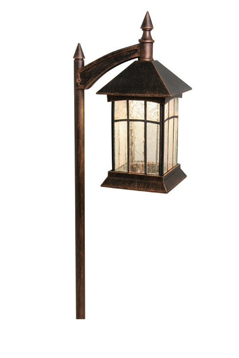 Snoc Cast Aluminum Path Light With Tiffany Glass Panels Model:0226 LH