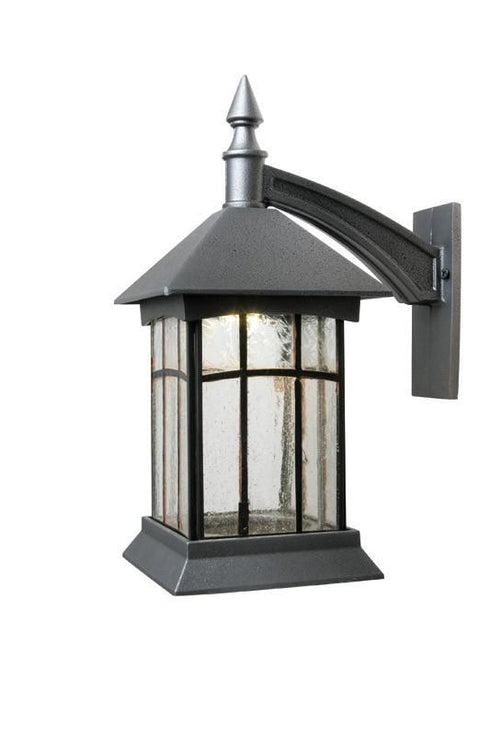 Snoc Cast Aluminum Wall Light With Tiffany Glass Panels For Patio Or Fence Model:0967 LH
