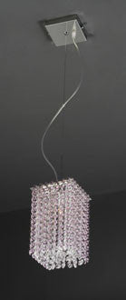 Spectrum Collection Clear & Alexandrite Pink Crystal Square Pendant
