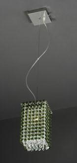 Spectrum Collection Clear & Emerald Green Crystal Square Pendant