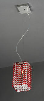 Spectrum Collection Clear & Ruby Red Crystal Square Pendant