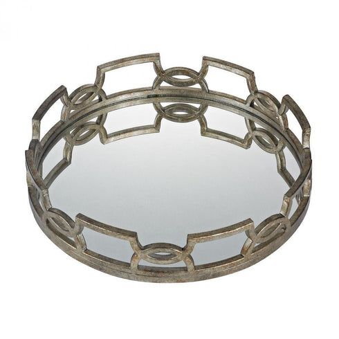 Sterling Hucknall Iron Scroll Mirrored Tray Large Model: 114-89