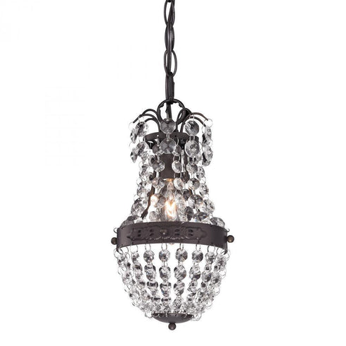 Elk (Sterling) 122-016 Camborne Clear Crystal Mini Pendant With Bronze Banding