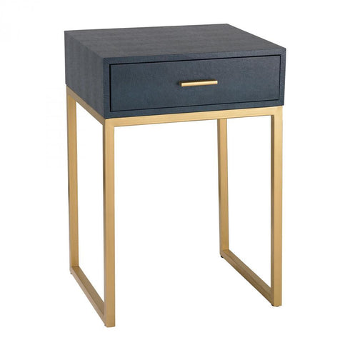 Elk (Sterling) 180-011 Shagreen Side Table In Navy