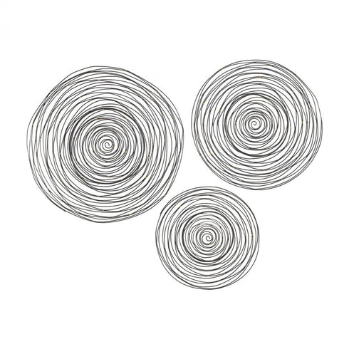 Sterling 3138-276/S3 Triskele Gunmetal Grey With Gold 16-24 Inch Set Of 3 Raw Iron Spiral Wall Decor