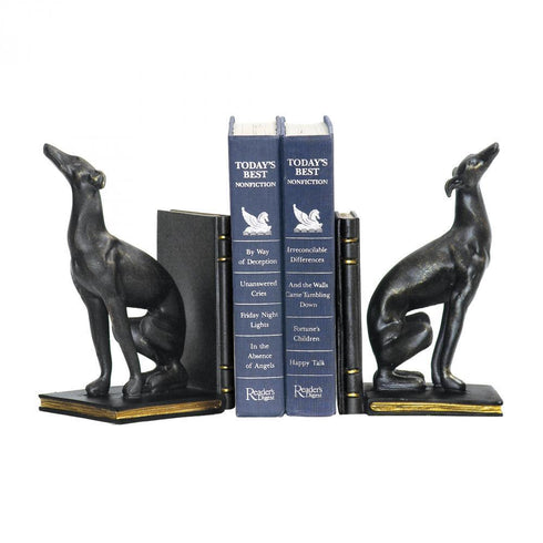 Elk (Sterling) 4-83032 Greyhound Bookends In Black With Gold Accents - Pair