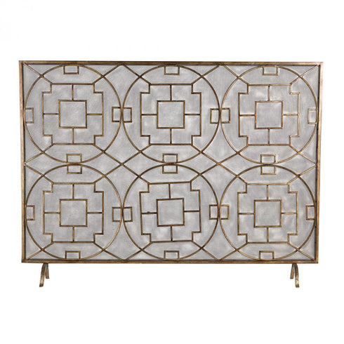 Elk (Sterling) 51-10160 Geometric Firescreen In Blackened Iron