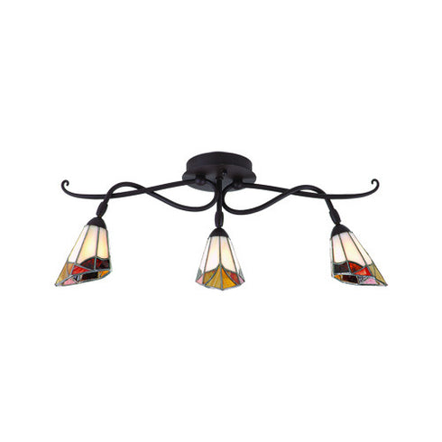 TK139-3-47 Halifax Collection 3-Light Tiffany Glass Ceiling Track Fixture