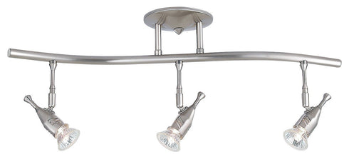 TK16-3-SCH 3-Light Satin Chrome Wave Ceiling Track Light