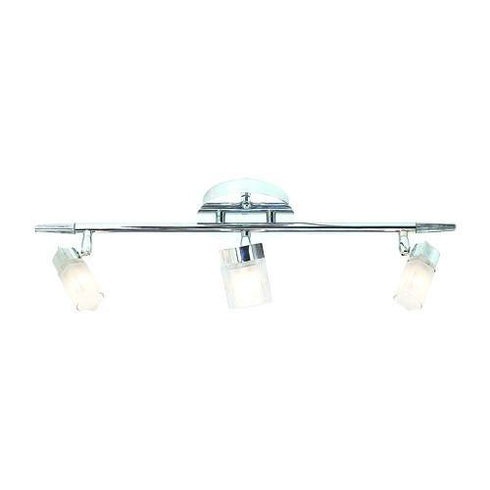 TK161-3-CM 3-Light Chrome Ceiling Track with Ribbed Glass Shades