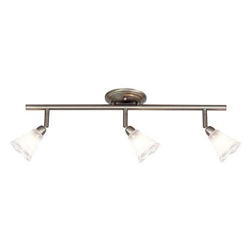 TK313-3-SCH 3-Light Ceiling Track with Rippled Glass Shades