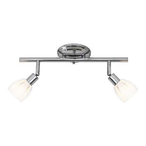 TK318-2-CM 2-Light Chrome Ceiling Track with Glass Shades