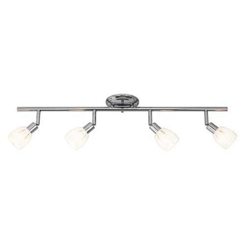 TK318-4-CM 4-Light Chrome Ceiling Track with Glass Shades